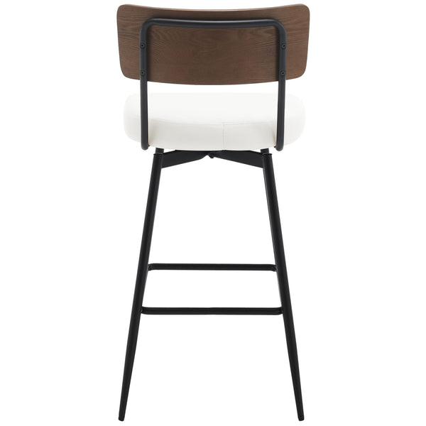 Corvina Bar Stool in Cream Ribol Leather, Bar Height