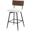 Corvina Bar Stool in Cream Ribol Leather, Counter Height