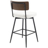 Corvina Bar Stool in Cream Ribol Leather, Counter Height