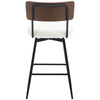 Corvina Bar Stool in Cream Ribol Leather, Counter Height