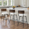 Corvina Bar Stool in Cream Ribol Leather, Counter Height