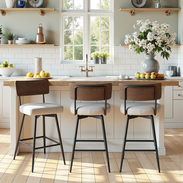 Corvina Bar Stool in Moonlight Sarma Leather, Bar Height