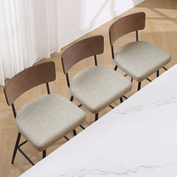 Corvina Bar Stool in Moonlight Sarma Leather, Bar Height