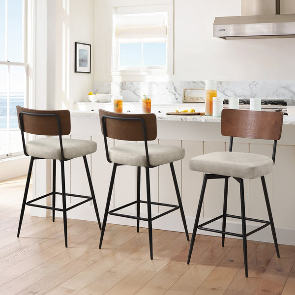 Corvina Bar Stool in Moonlight Sarma Leather, Bar Height
