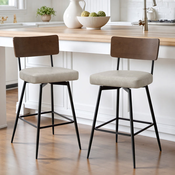 Corvina Bar Stool in Moonlight Sarma Leather, Counter Height