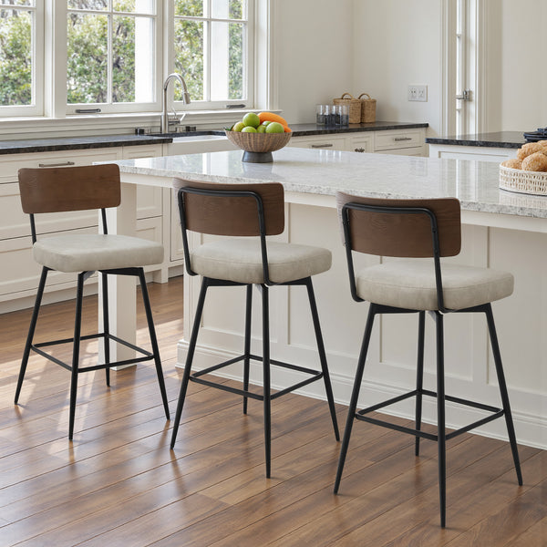 Corvina Bar Stool in Moonlight Sarma Leather, Counter Height