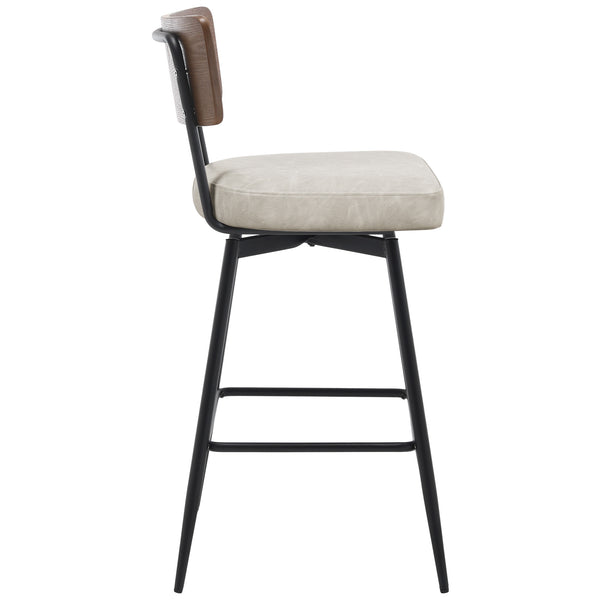 Corvina Bar Stool in Moonlight Sarma Leather, Counter Height