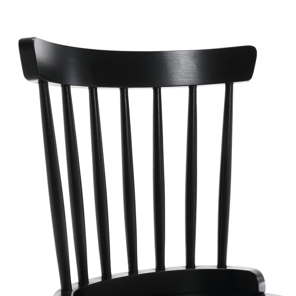 Dark lager dining chair, Black Frame