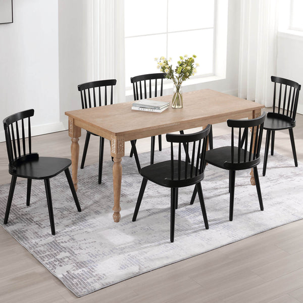 Dark lager dining chair, Black Frame