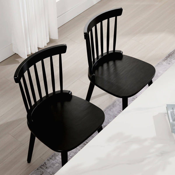 Dark lager dining chair, Black Frame