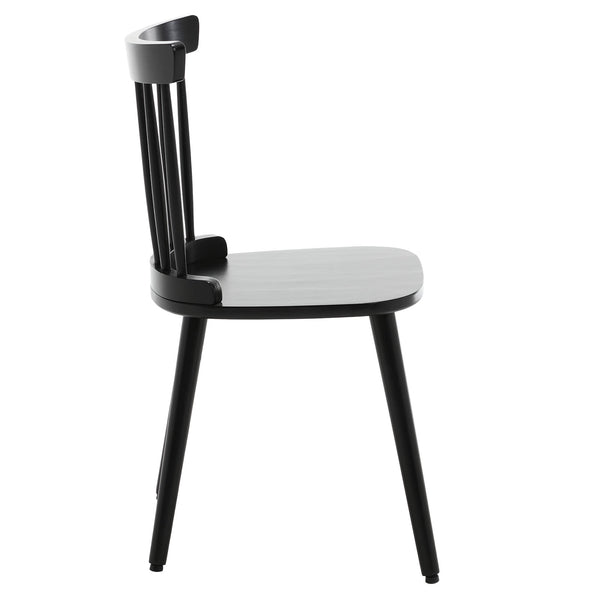 Dark lager dining chair, Black Frame