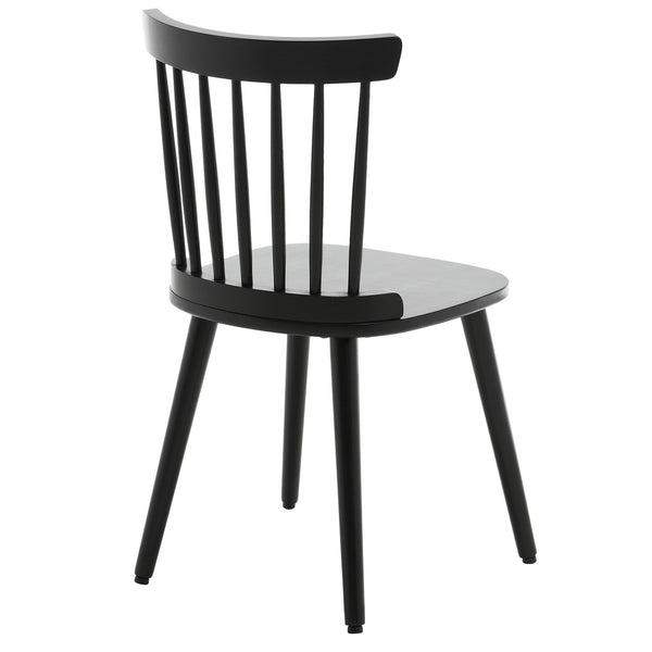 Dark lager dining chair, Black Frame