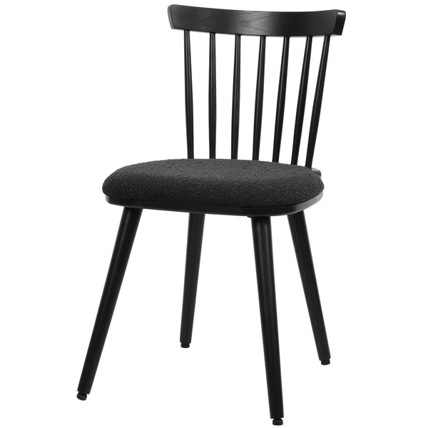 Dark lager dining chair, Black Sacy Fabric