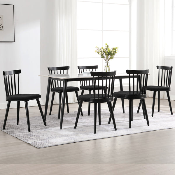 Dark lager dining chair, Black Sacy Fabric