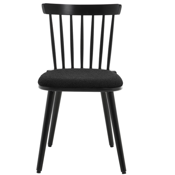 Dark lager dining chair, Black Sacy Fabric