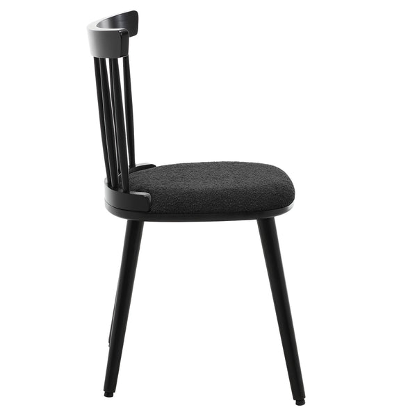 Dark lager dining chair, Black Sacy Fabric