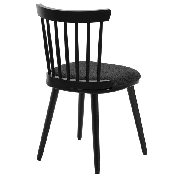 Dark lager dining chair, Black Sacy Fabric