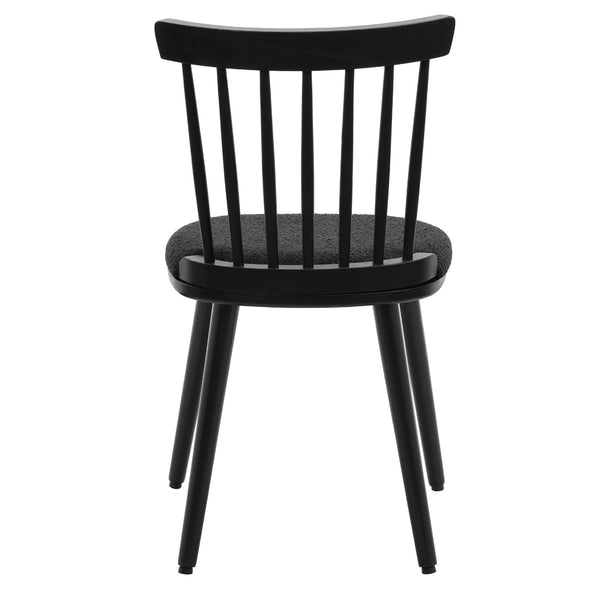 Dark lager dining chair, Black Sacy Fabric