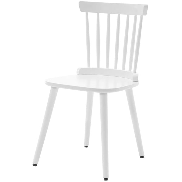 Dark lager dining chair, White Frame