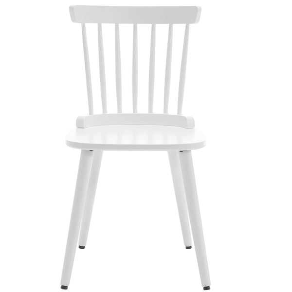Dark lager dining chair, White Frame