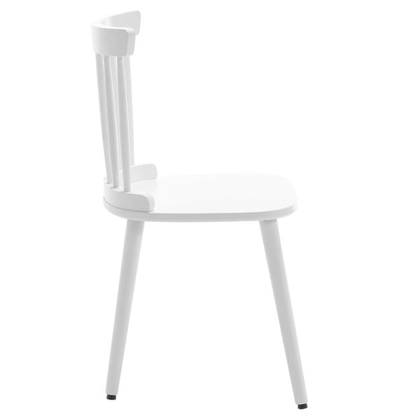 Dark lager dining chair, White Frame