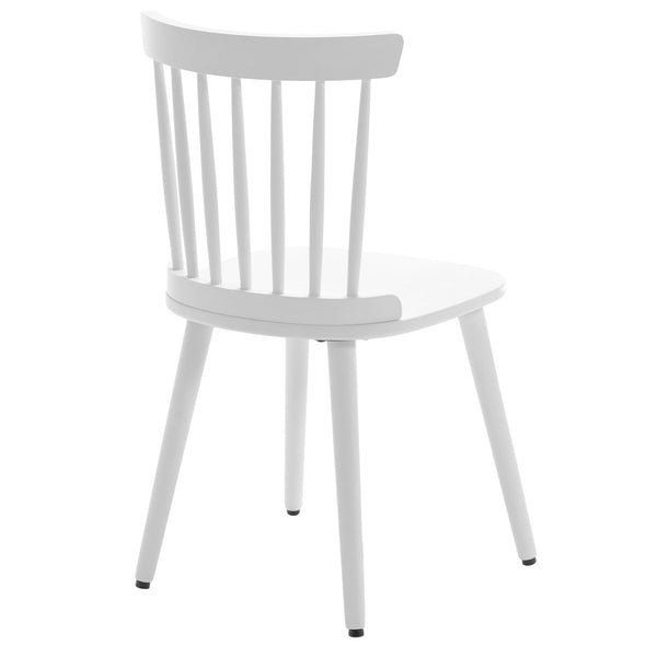 Dark lager dining chair, White Frame
