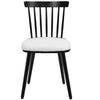 Dark lager dining chair, White Sacy Fabric