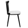 Dark lager dining chair, White Sacy Fabric