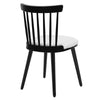 Dark lager dining chair, White Sacy Fabric