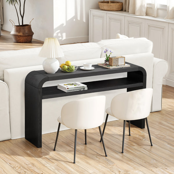 Darlha Console Table in Black Oak Veneer