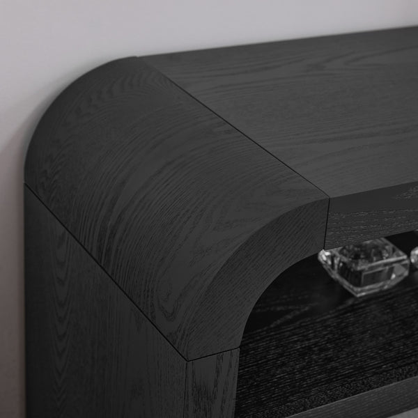 Darlha Console Table in Black Oak Veneer