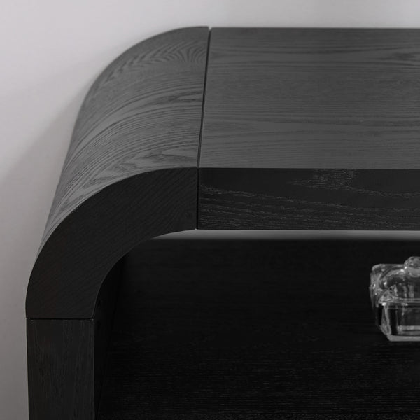 Darlha Console Table in Black Oak Veneer