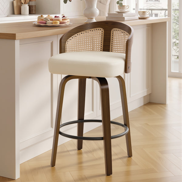 Domina II Counter Stool in Cream Hron Leather