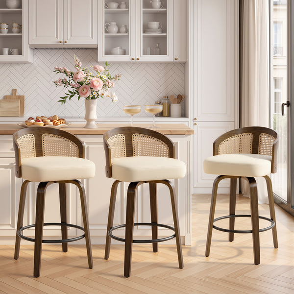 Domina II Counter Stool in Cream Hron Leather