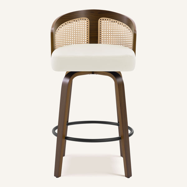 Domina II Counter Stool in Cream Hron Leather