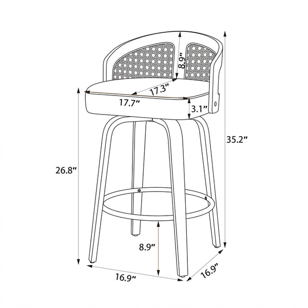 Domina II Counter Stool Dimensions