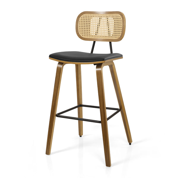 Dorsa Counter Stool in Black Hron Leather