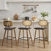 Dorsa Counter Stool in Black Hron Leather