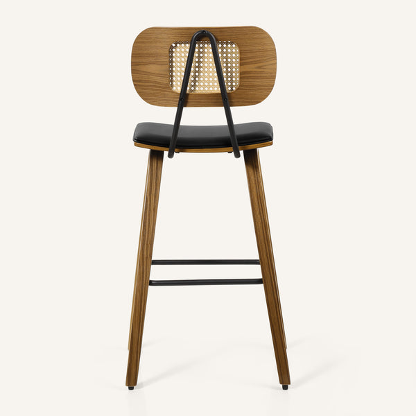 Dorsa Counter Stool in Black Hron Leather
