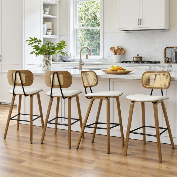 Dorsa Counter Stool in Cream Hron Leather