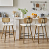 Dorsa Counter Stool in Cream Hron Leather