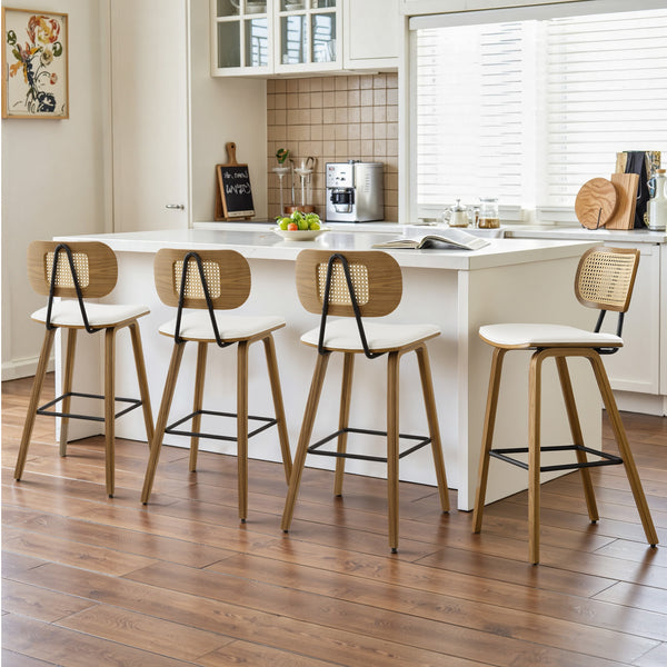 Dorsa Counter Stool in Cream Hron Leather