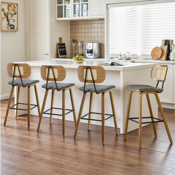 Dorsa Counter Stool in Gray Hron Leather