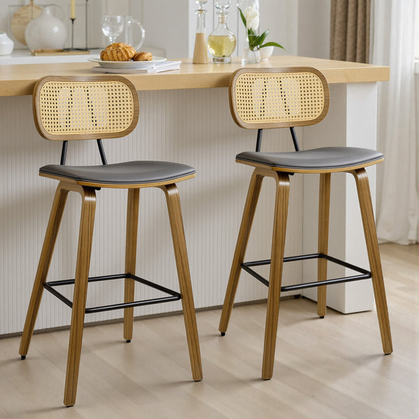 Dorsa Counter Stool in Gray Hron Leather