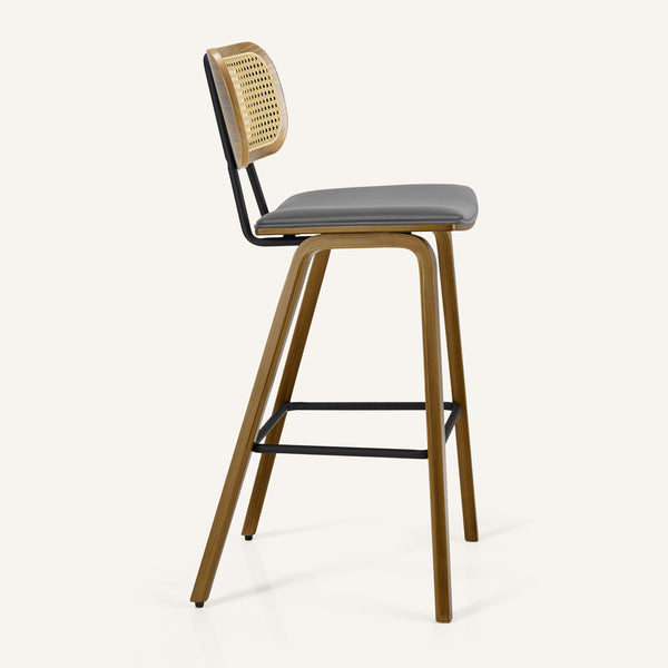 Dorsa Counter Stool in Gray Hron Leather
