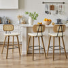Dorsa Counter Stool in Ivory Hron Leather
