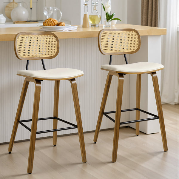 Dorsa Counter Stool in Ivory Hron Leather