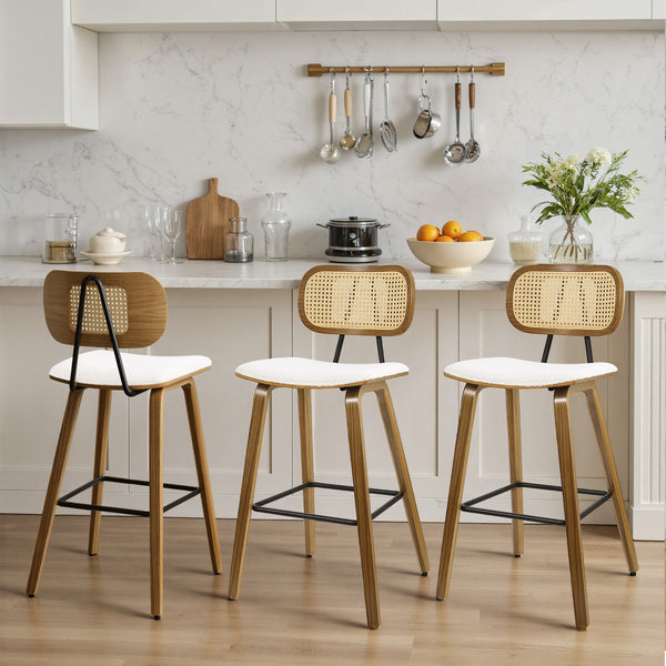 Dorsa Counter Stool in White Sacy Fabric