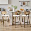 Dorsa Counter Stool in White Sacy Fabric