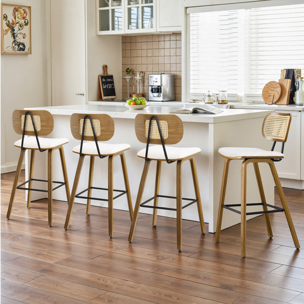Dorsa Counter Stool in White Sacy Fabric